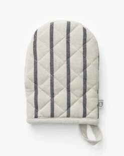 Black Striped Oven Mitt