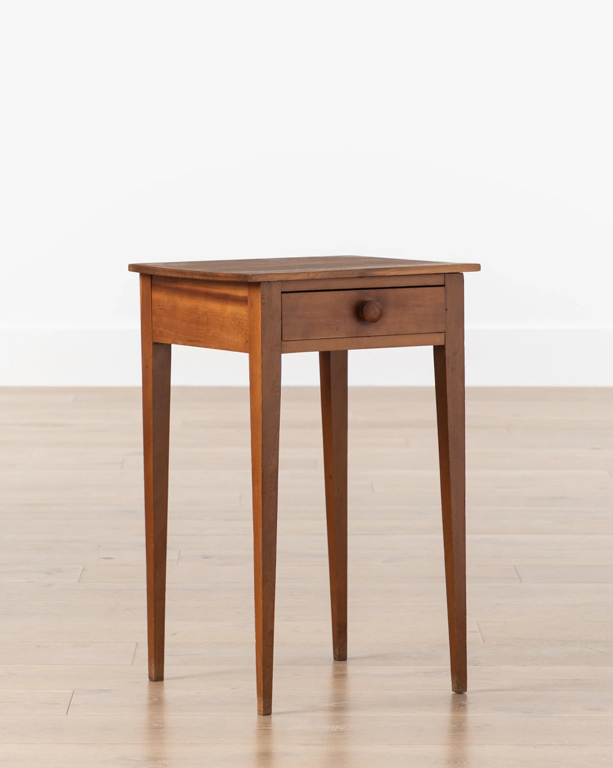 Vintage Cherry Side Table With Tapered Legs - Image 2