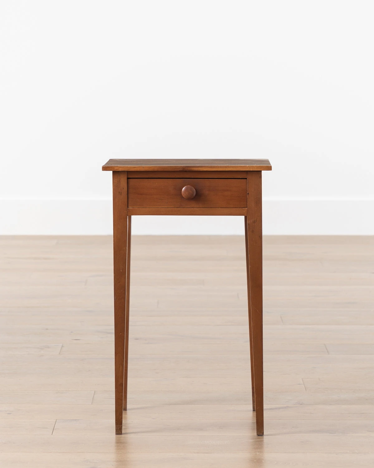 Vintage Cherry Side Table With Tapered Legs