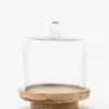 Glass Cloche With Wooden Base