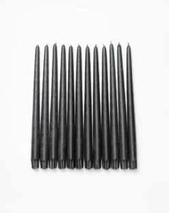 Gray Taper Candles (Set Of 12)