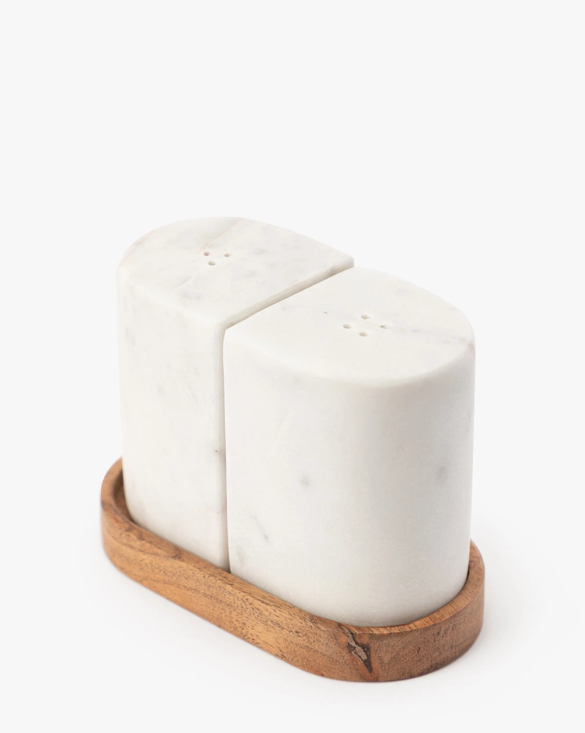 Bloomingville Marble Salt & Pepper Shakers With Wood Tray - Image 3
