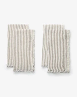 Striped Fringe Napkins (Set Of 4)