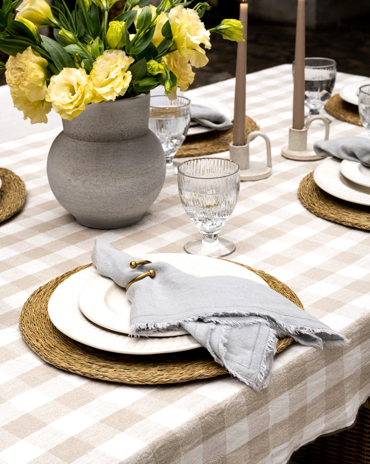 Border Stitch Linen Napkins (Set Of 4) - Image 2
