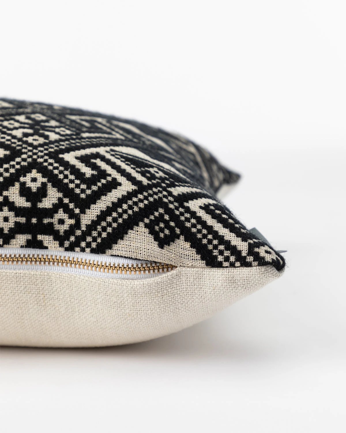 Vintage Black Tribal Print Pillow Cover No. 5 - Image 2