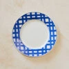 Vintage Blue Checkered Dinner Plates (Set Of 10)