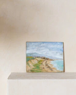 Vintage Early 20th Century Seaside Oil Painting