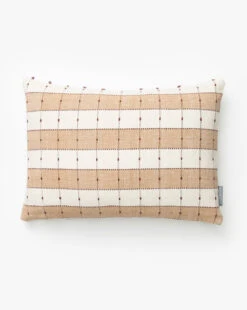 Vintage Tan Check Pillow Cover No. 6
