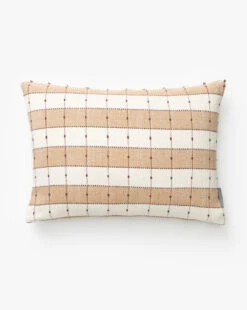 Vintage Tan Check Pillow Cover No. 7