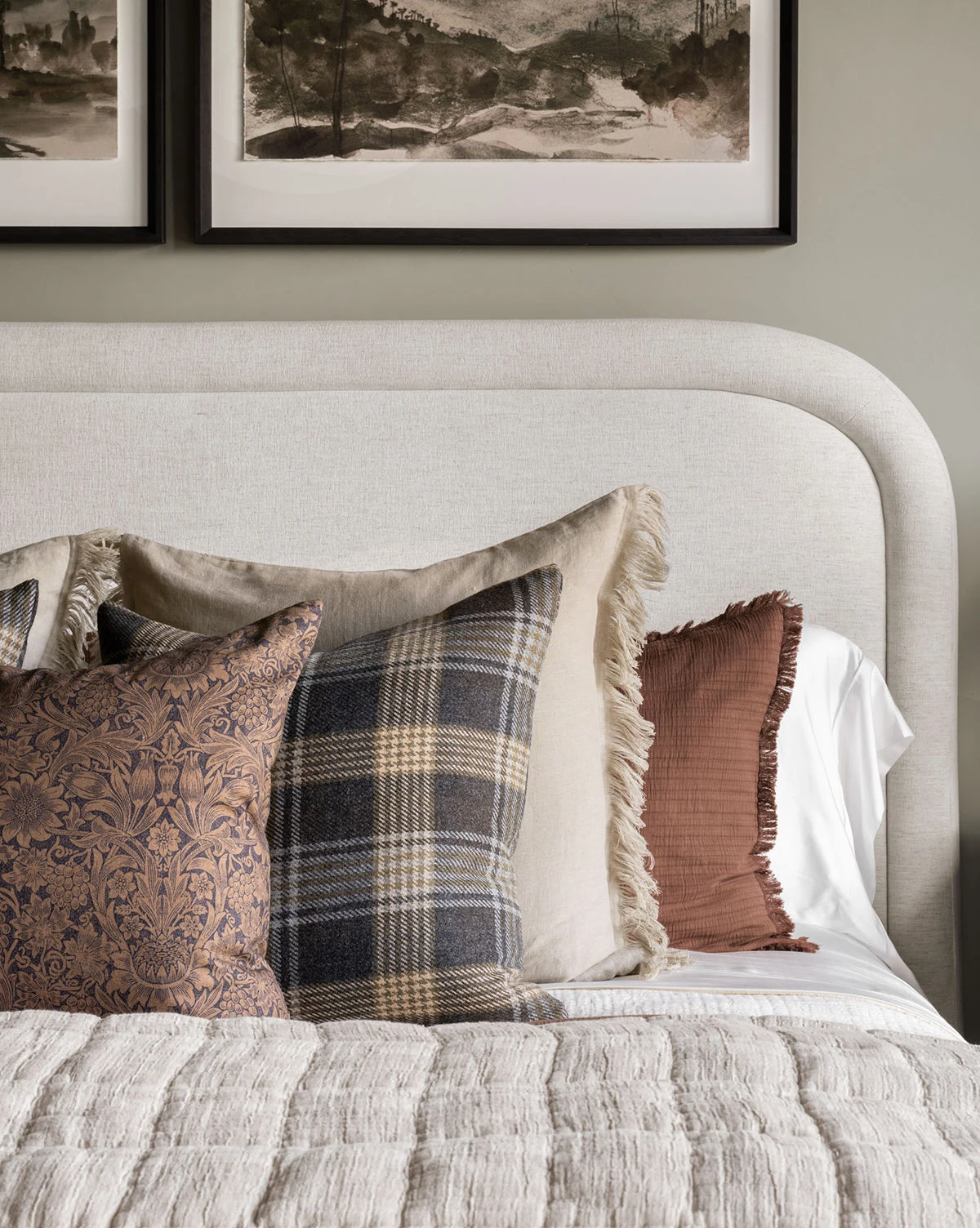 Hazelton Mushroom Fringed Pillow Cover - Image 2